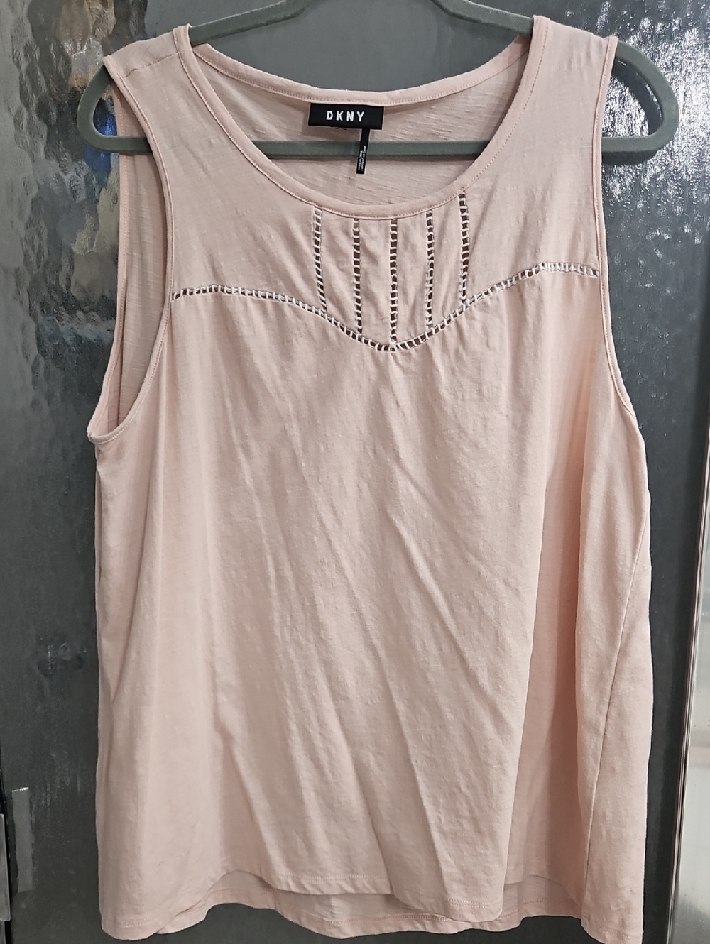DKNY Sleeveless Knit Tank Top in Pale Blush